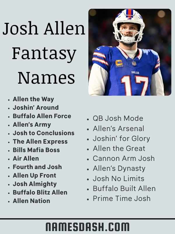 Best Josh Allen Fantasy Names