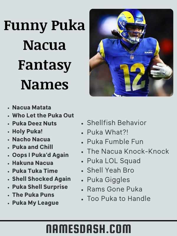 Funny Puka Nacua Fantasy Names