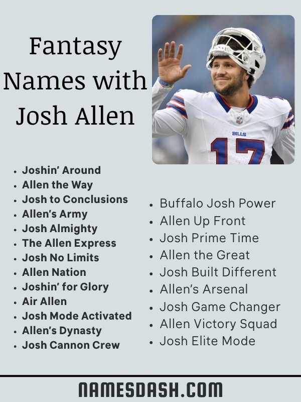 fantasy names with josh allen