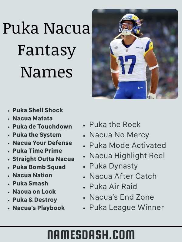 puka fantasy team names