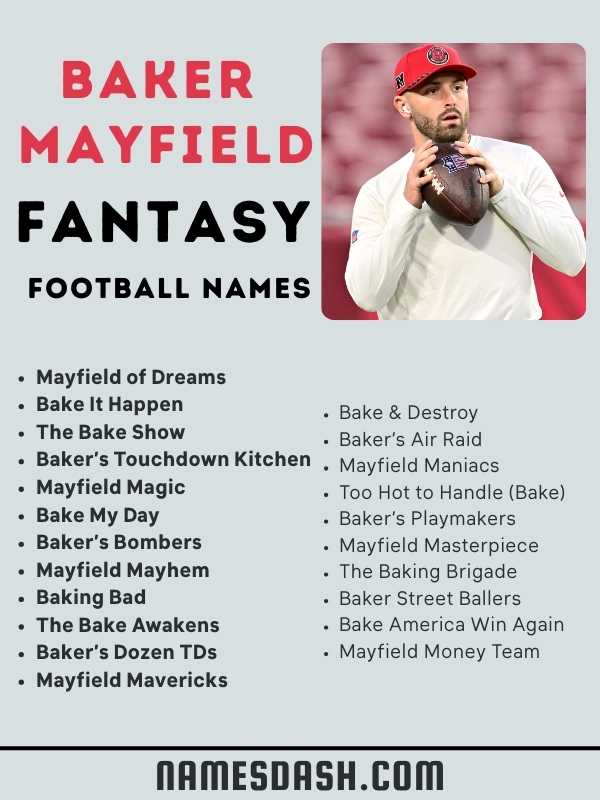 Baker Mayfield Fantasy Football Names