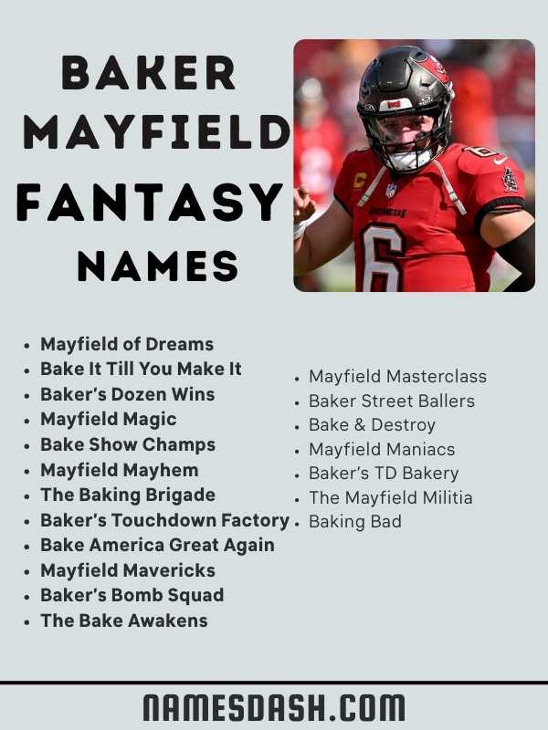 Baker Mayfield Fantasy Names