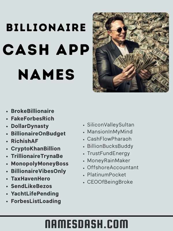 Billionaire Funny Cash App Names