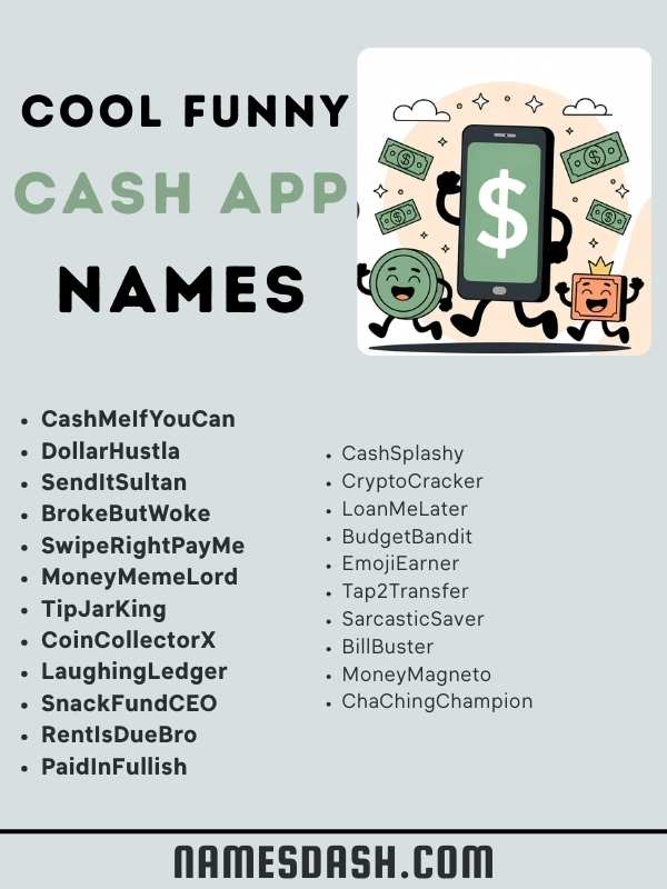 Cool Funny Cash App Names
