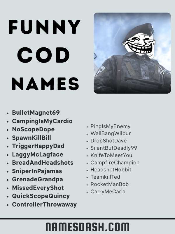 Funny COD Names