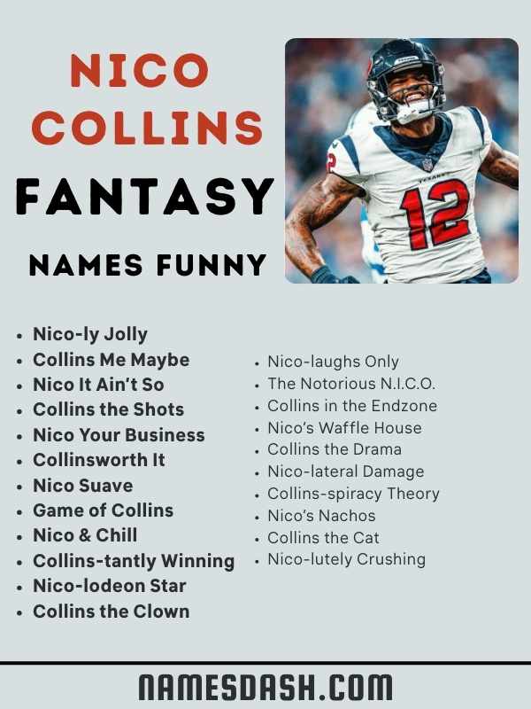 Nico Collins Fantasy Names Funny