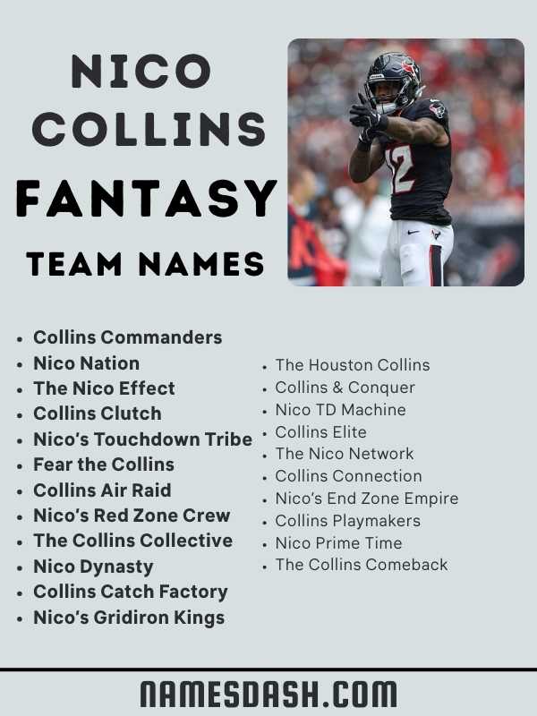 Nico Collins Fantasy Team Names