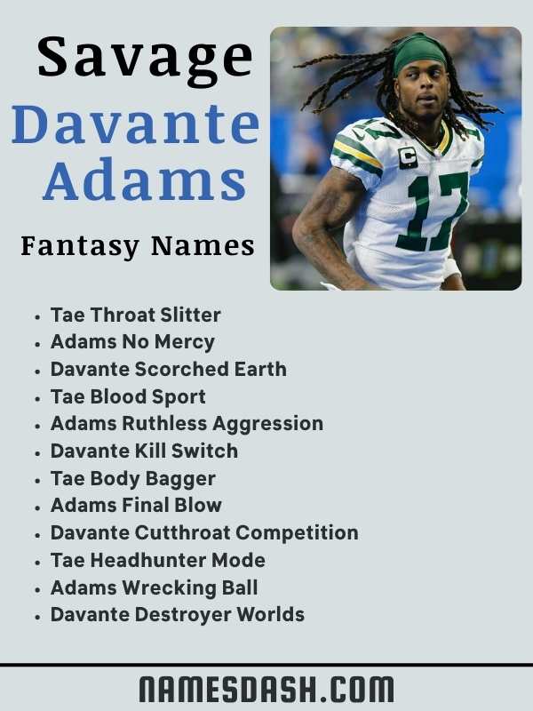 Savage Davante Adams Fantasy Names