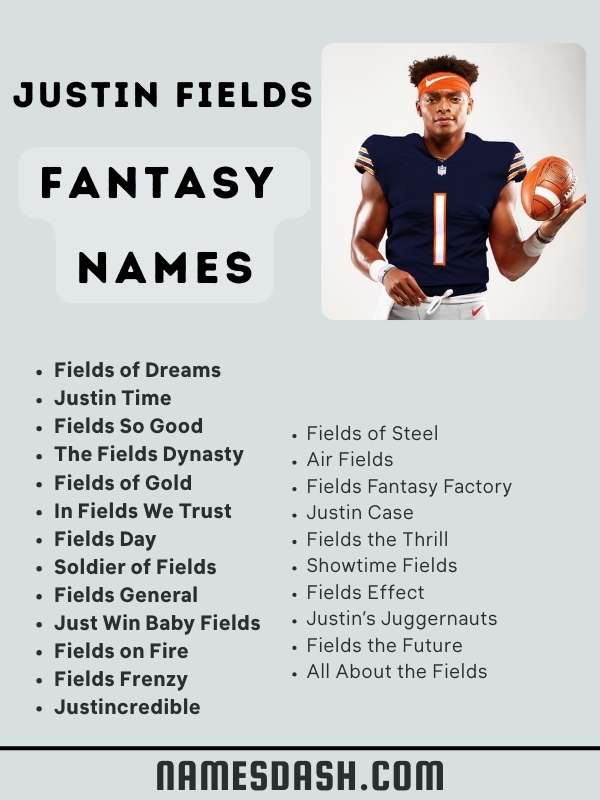 Best Justin Fields Fantasy Names