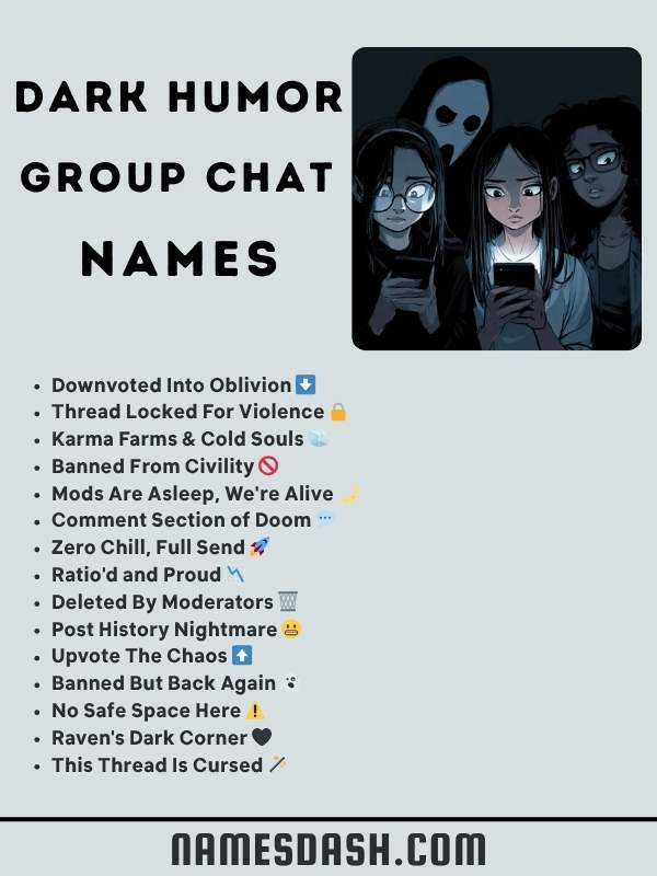 Dark Humor Group Chat Names