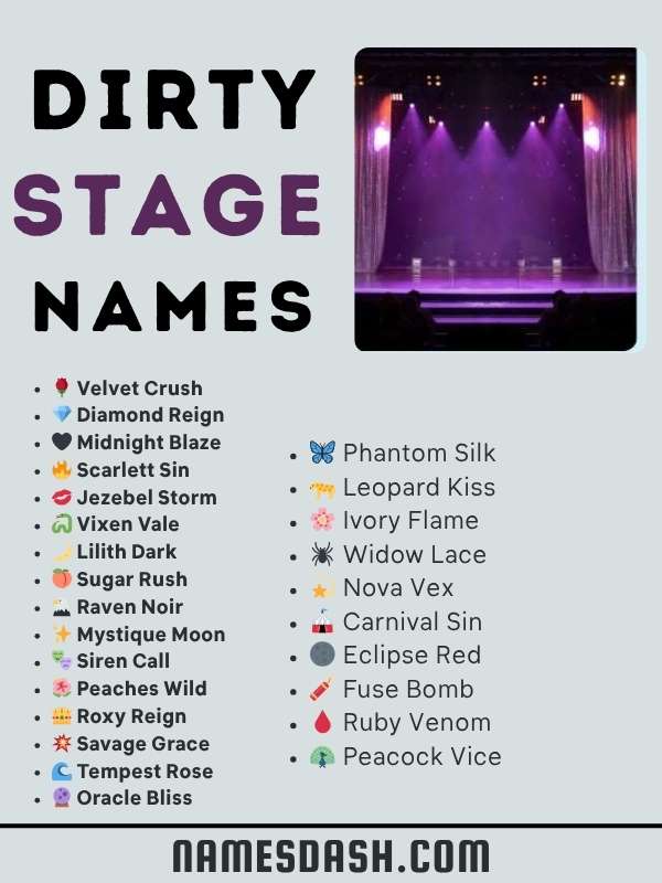 Dirty Stage Names