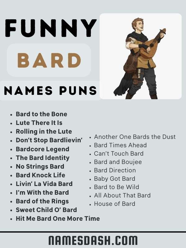 Funny Bard Names Puns