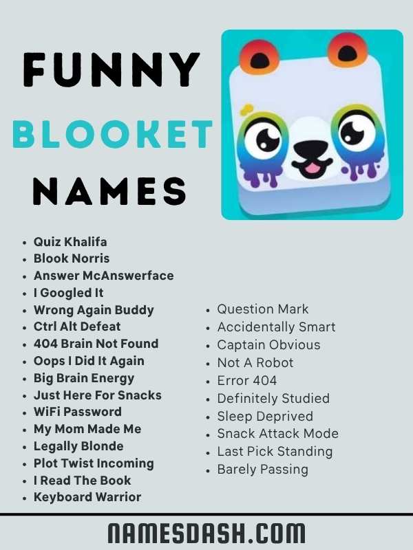 Funny Blooket Names