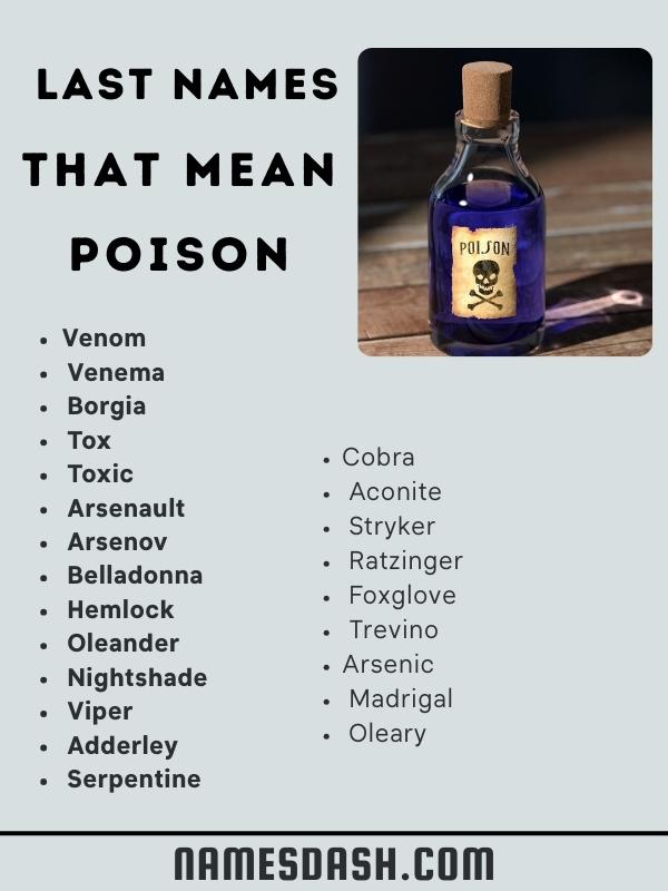 Last Names That Mean Poison