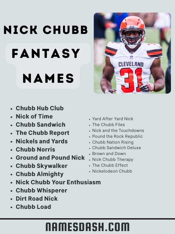 Nick Chubb Fantasy Names