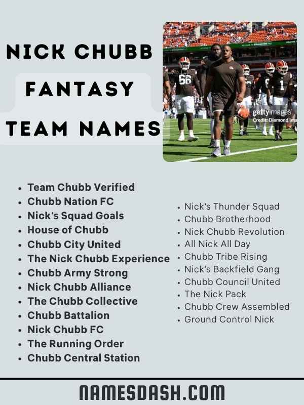 Nick Chubb Fantasy Team Names