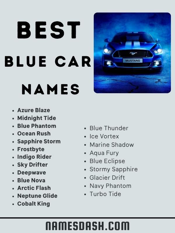 Best Blue Car Names